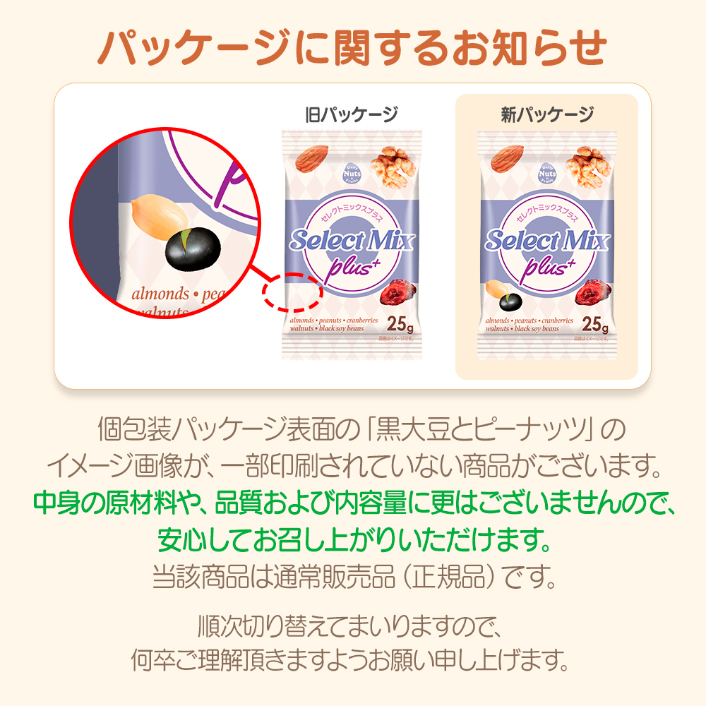 セレクトミックスプラス小分けミックスナッツ